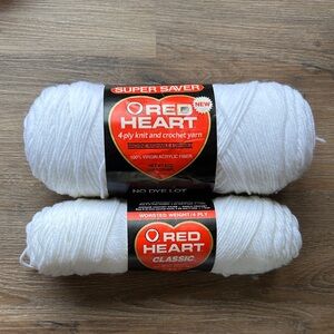 Red Heart White Yarn Bundle